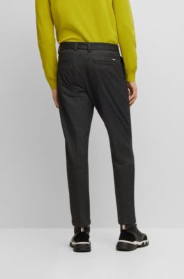 BOSS - Regular-fit regular-rise trousers with tapered leg - Dark Grey