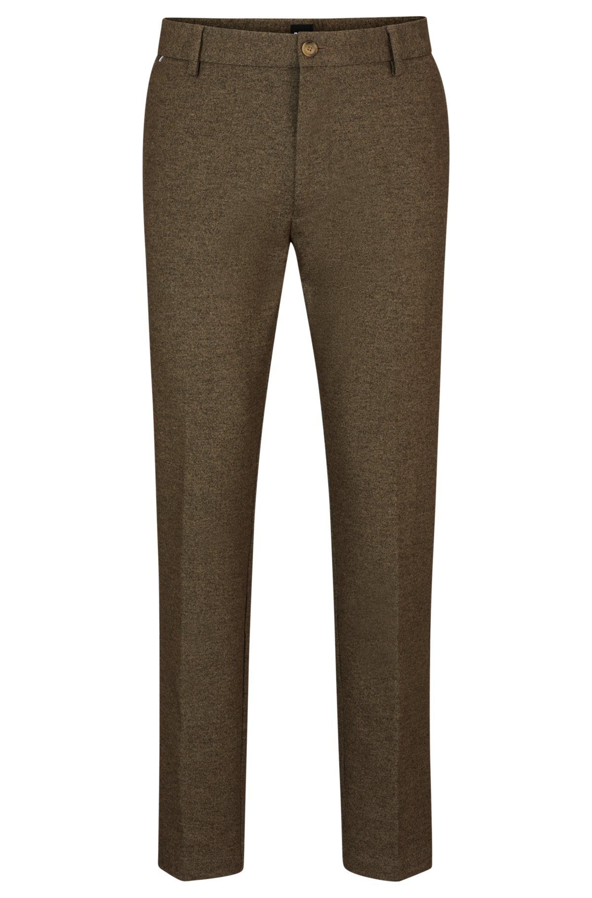 Regular-fit regular-rise trousers with tapered leg, Beige