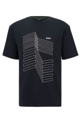 BOSS - Relaxed-fit T-shirt in stretch cotton with logo artwork