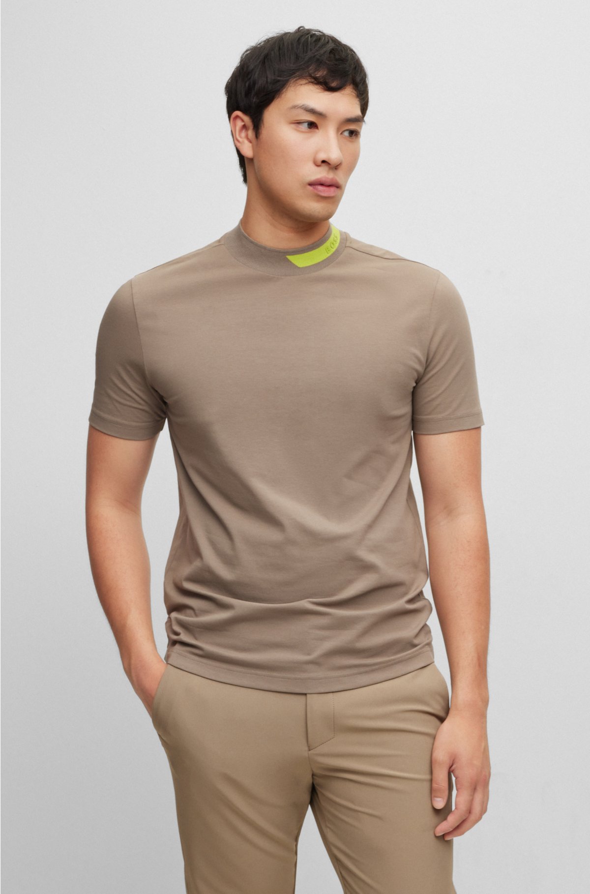 COS Boxy-Fit Mock-Neck T-Shirt 2024, Buy COS Online