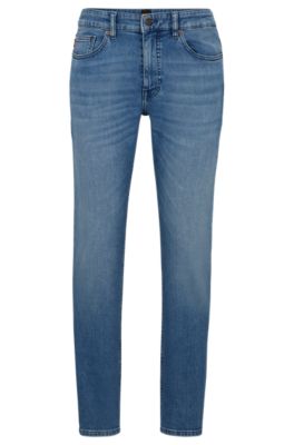 Hugo Boss Extra-slim-fit Jeans In Navy Stonewashed Stretch Denim In Blue