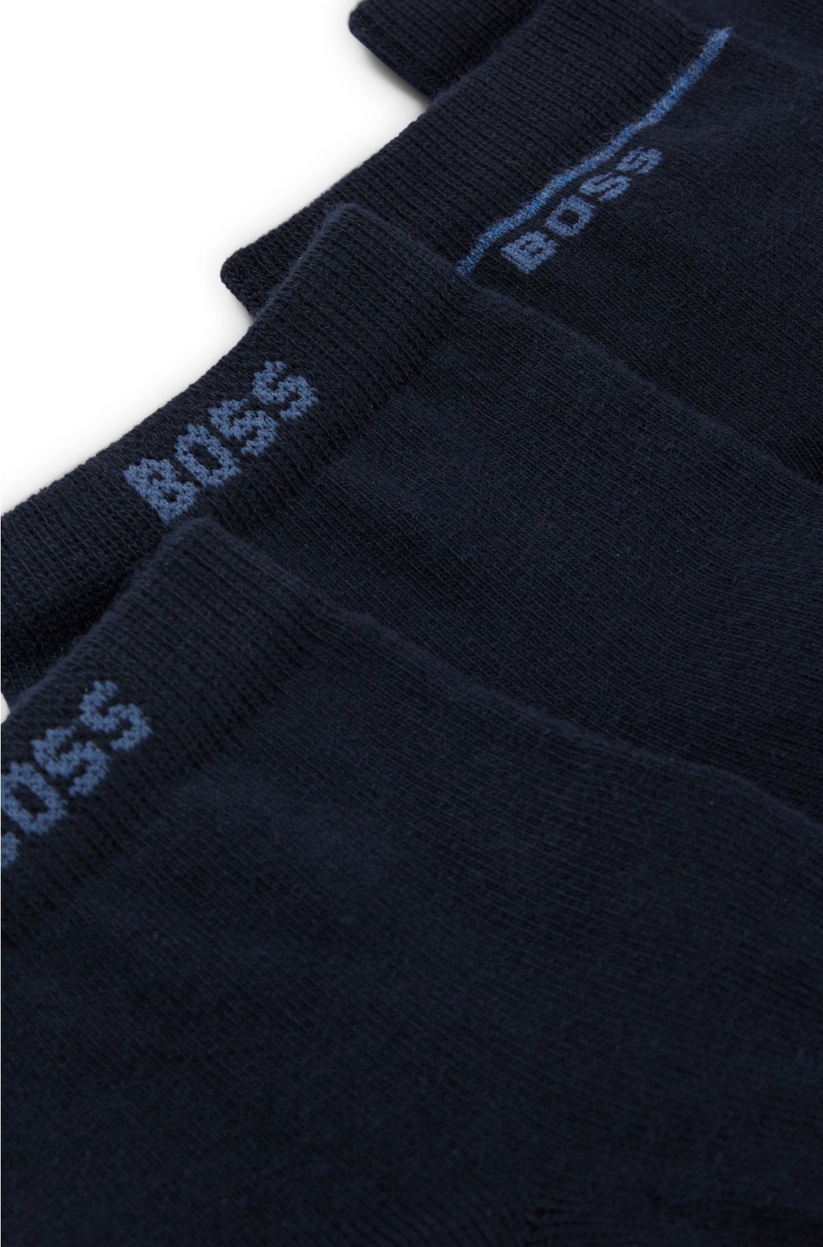 Two-pack of short-length socks with logo details, Dark Blue