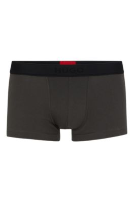 HUGO - Stretch-cotton trunks with playing-card logo