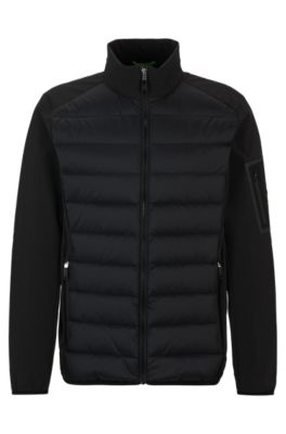 HUGO BOSS WATER-REPELLENT REGULAR-FIT JACKET WITH PARTIAL PADDING