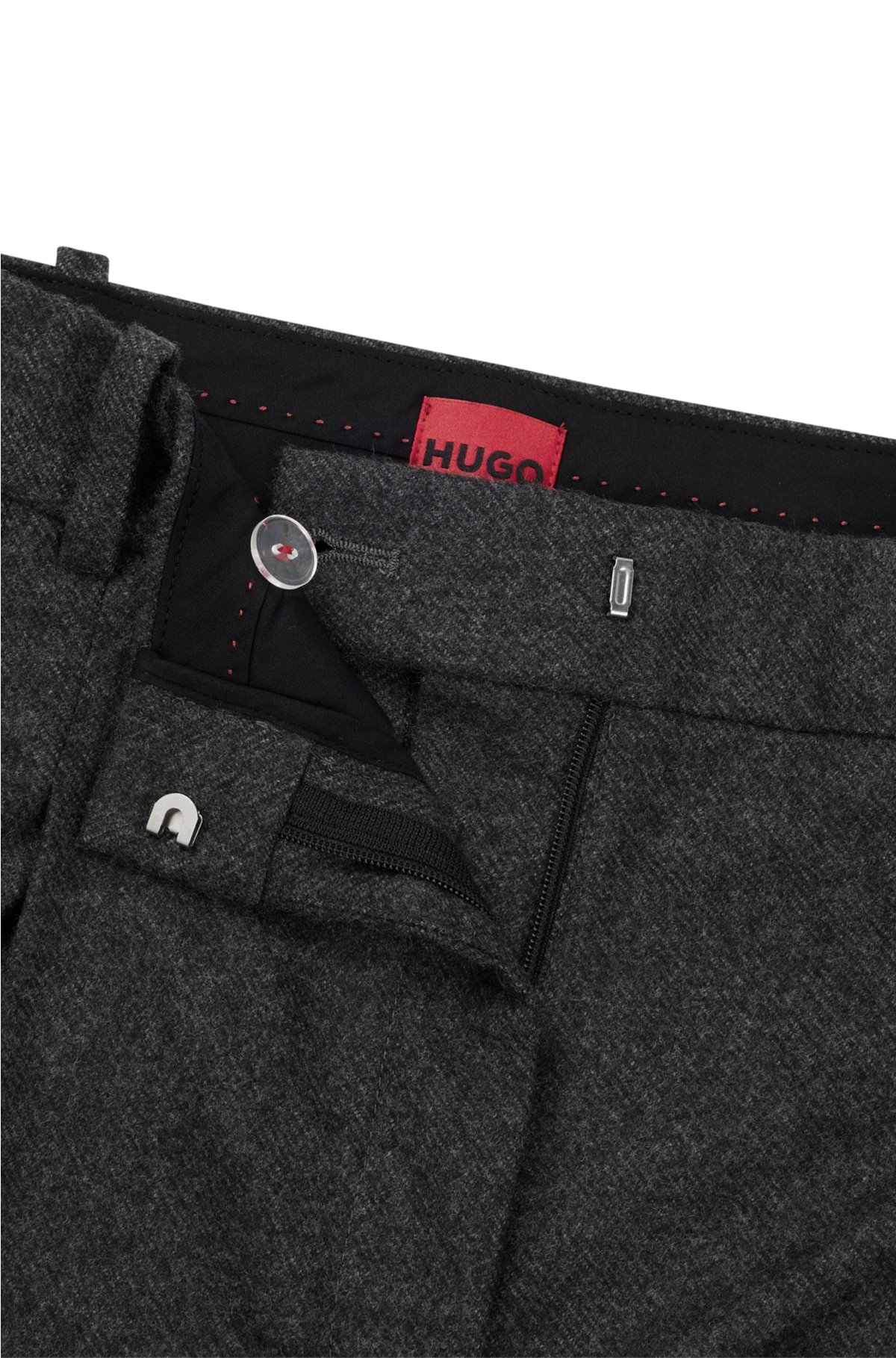HUGO - Relaxed-fit pants with double front pleats