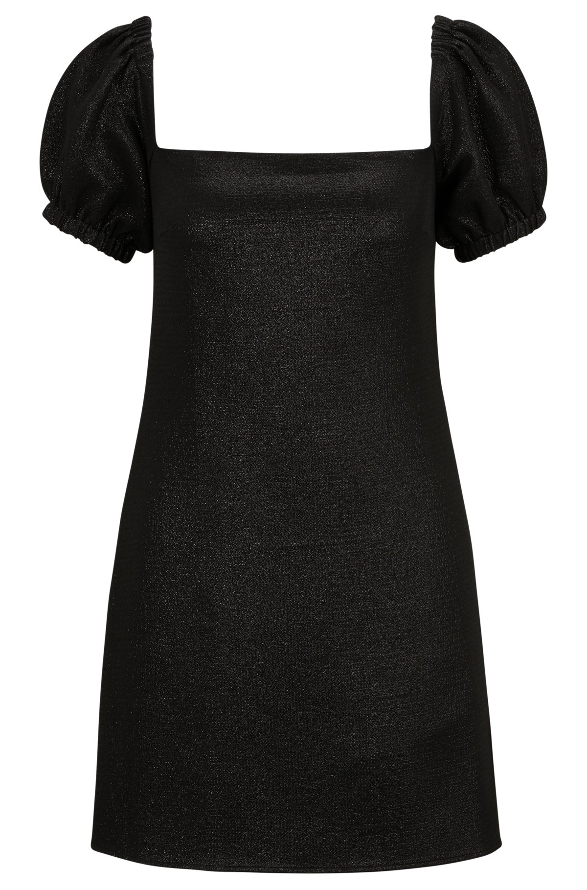 HUGO - Square-neck dress in glitter-effect fabric