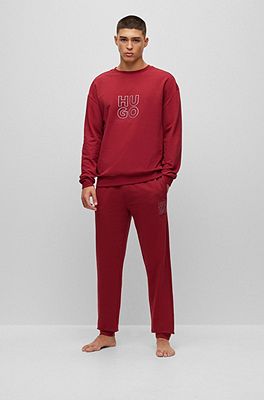 Red hugo boss clearance tracksuit