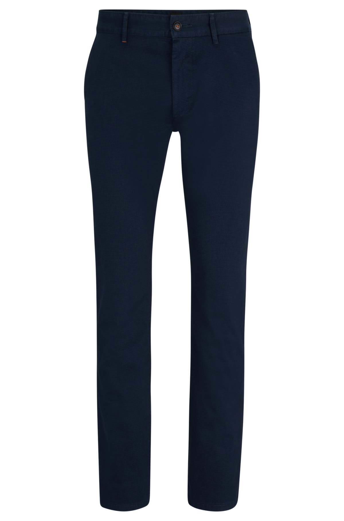 Slim-fit trousers in stretch-cotton satin