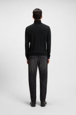 Jersey de cuello vuelto de cashmere, Negro