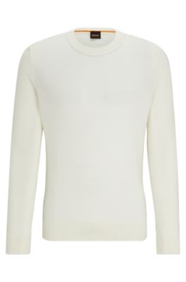 BOSS - Wool-blend sweater with embroidered logo in regular fit