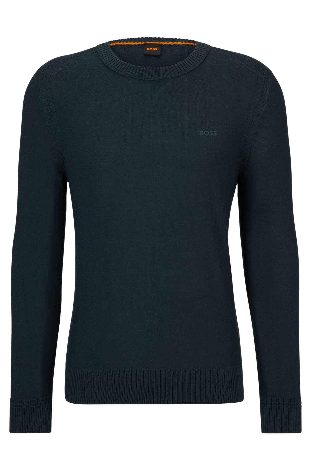 BOSS - Wool-blend sweater with embroidered logo in regular fit