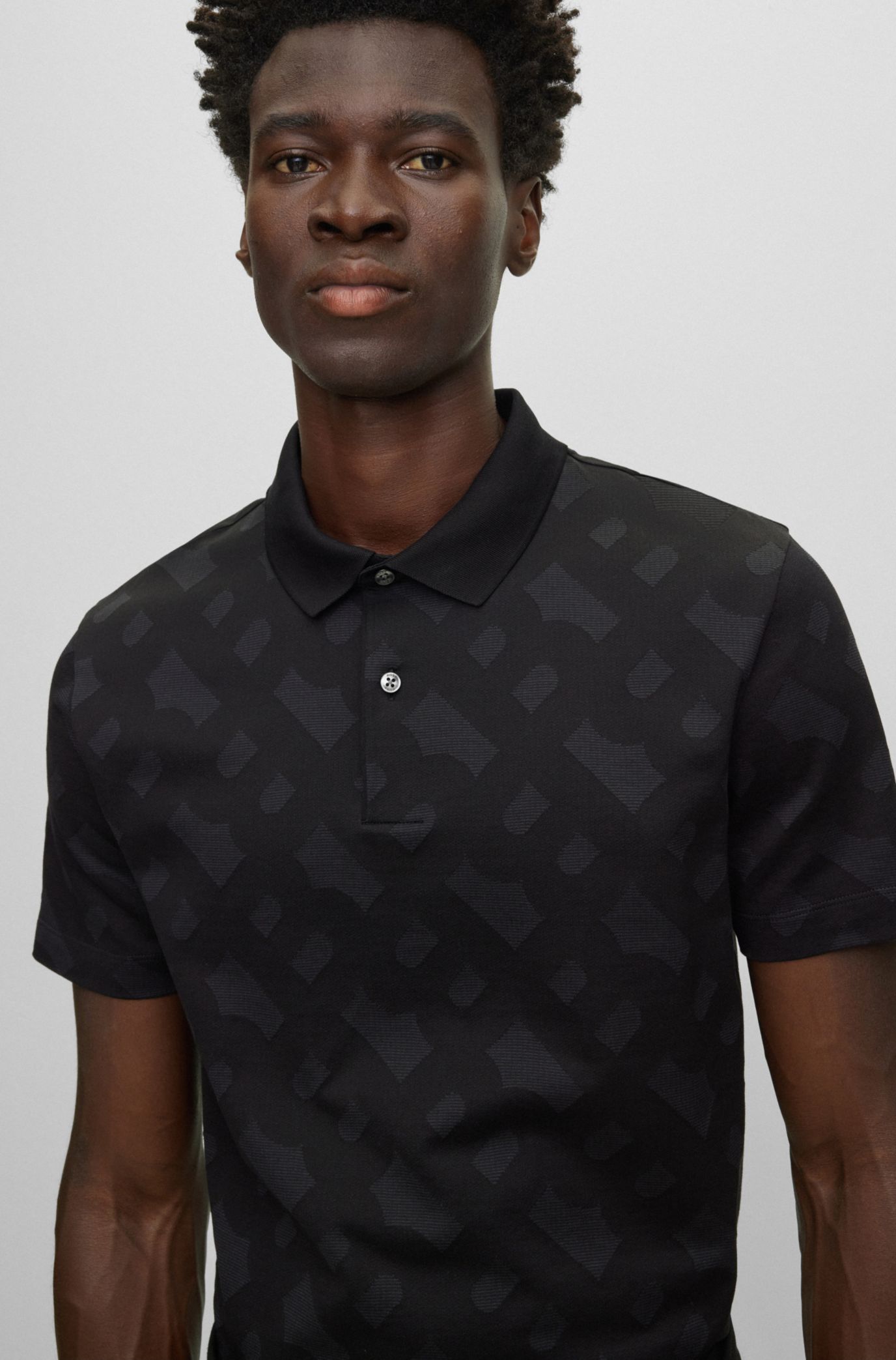 Black camo discount polo shirt