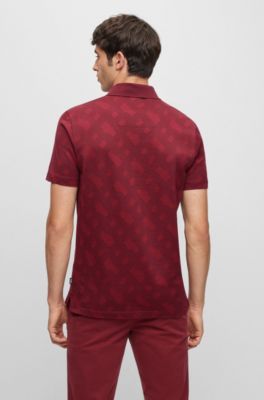 BOSS Regularfit polo shirt with monogram jacquard