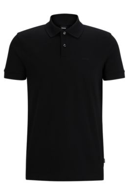 BOSS - Cotton piqué jersey polo shirt with logo detail