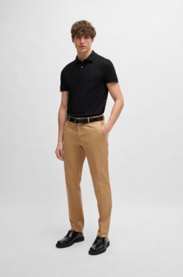 Logo-detail polo shirt in cotton piqu&eacute;, Black