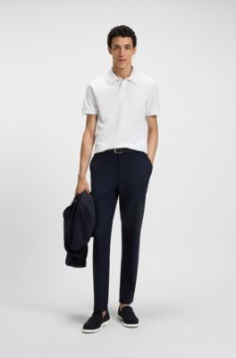 Logo-detail polo shirt in cotton piqu&eacute;, White