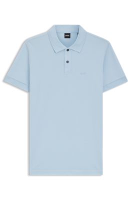 Polo de punto de piqu&eacute; de algod&oacute;n con detalle de logo, Azul oscuro