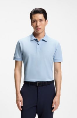 Polo de punto de piqu&eacute; de algod&oacute;n con detalle de logo, Azul oscuro