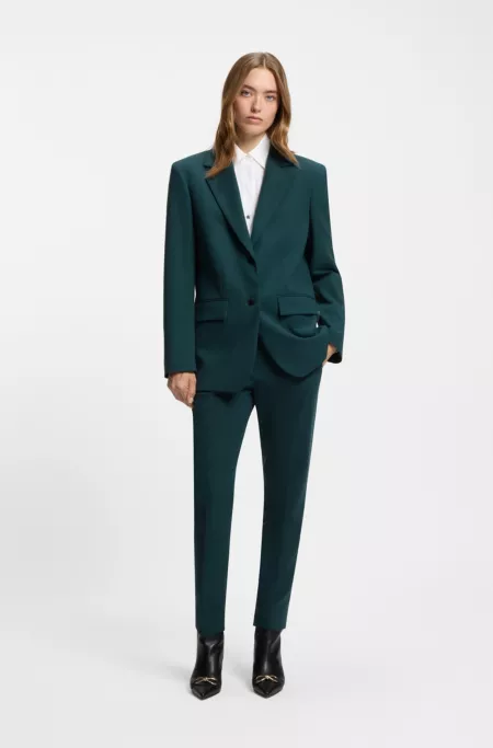 Slim-fit trousers with slit hems