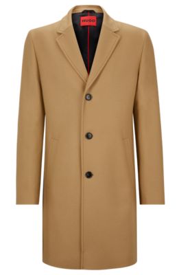 HUGO WOOL-BLEND COAT WITH IVORY-NUT BUTTONS