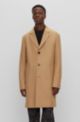 Wool-blend coat with ivory-nut buttons, Beige