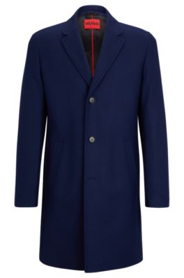 HUGO - Wool-blend coat with ivory-nut buttons