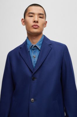 HUGO - Wool-blend coat with ivory-nut buttons