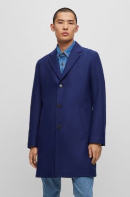 HUGO - Wool-blend coat with ivory-nut buttons