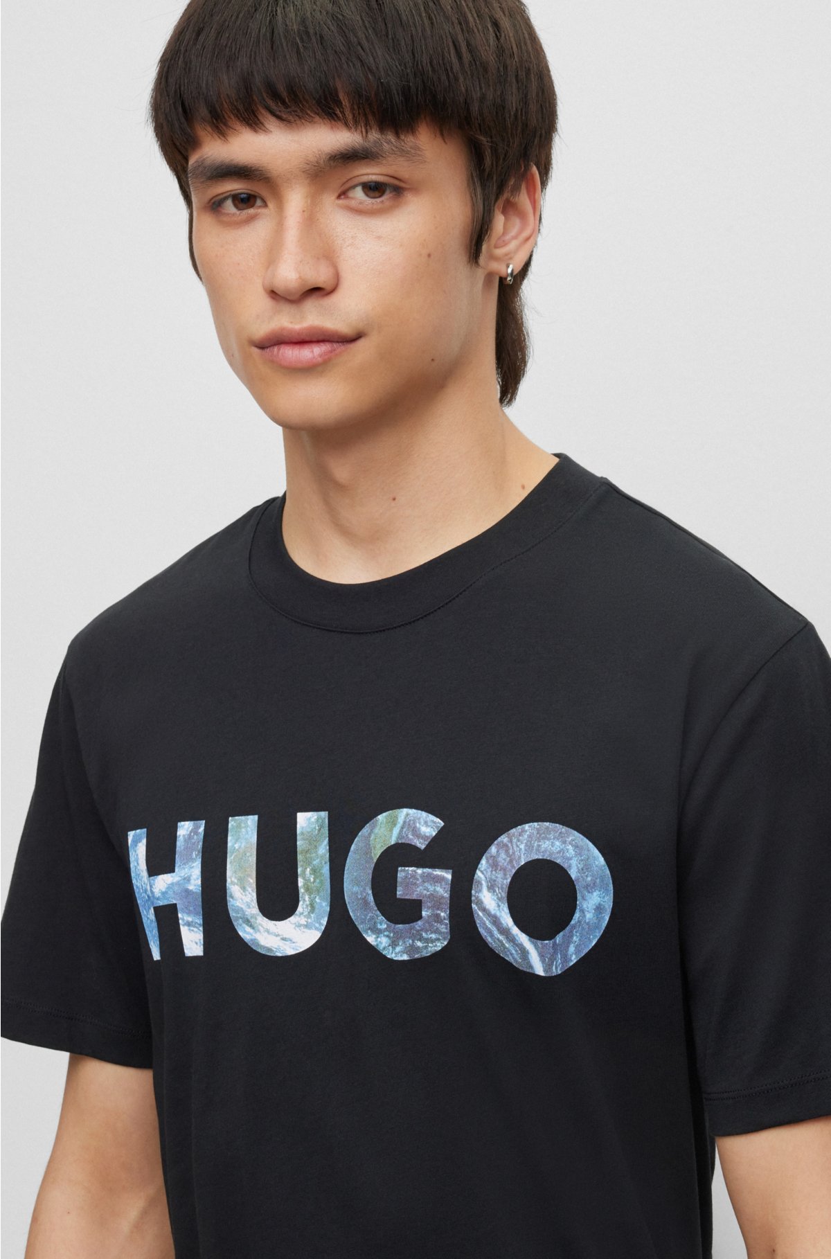 with HUGO slogan Cotton-jersey logo - T-shirt and