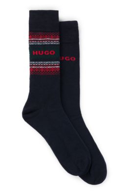 Shop Hugo Two-pack Of Socks In Dark Blue