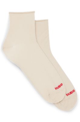 Hugo Two-pack Of Socks With Metalized Fibers In Neutral