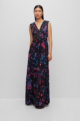 BOSS - Crepe-jersey shift dress with floral print