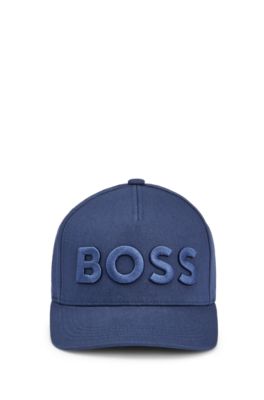 Gorra de cinco paneles en sarga de algod&oacute;n con logo bordado, Azul oscuro