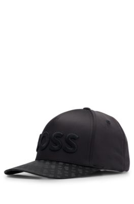 BOSS - Logo-embroidered cap in with monogram satin jacquard