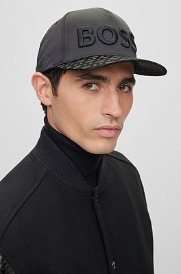 satin jacquard Logo-embroidered with BOSS in - cap monogram