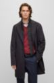 Wool-blend coat with zip-up inner, Dark Blue