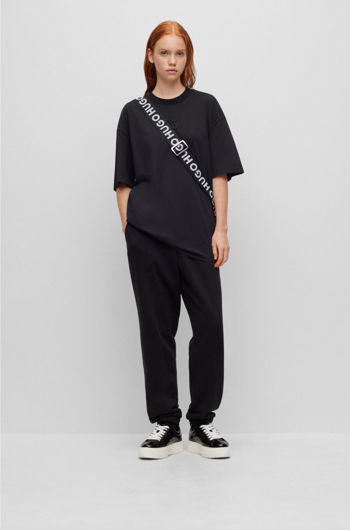 Logo Oversized Cotton T Shirt in Black - Palm Angels