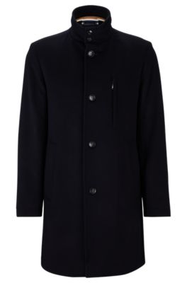 BOSS - Slim-fit formal coat in virgin wool and cashmere - Dark Blue