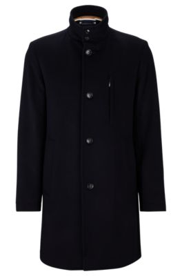 BOSS - Slim-fit formal coat in virgin wool and cashmere