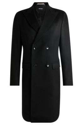 HUGO BOSS DOUBLE-BREASTED COAT IN WOOL AND CASHMERE