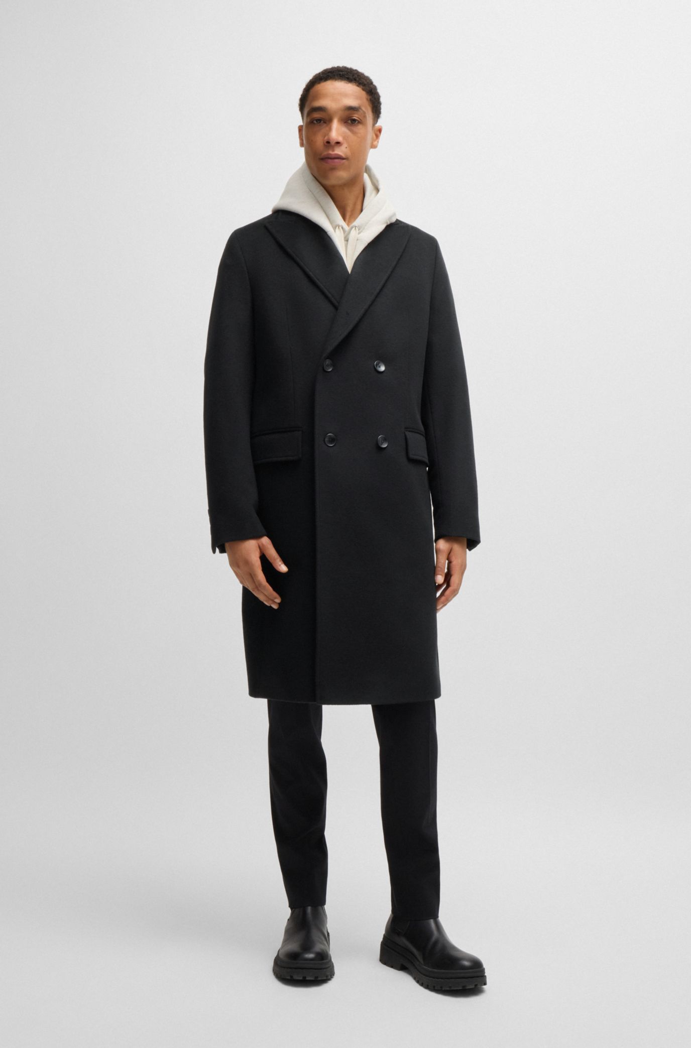 BOSS - Double-breasted coat in wool and cashmere