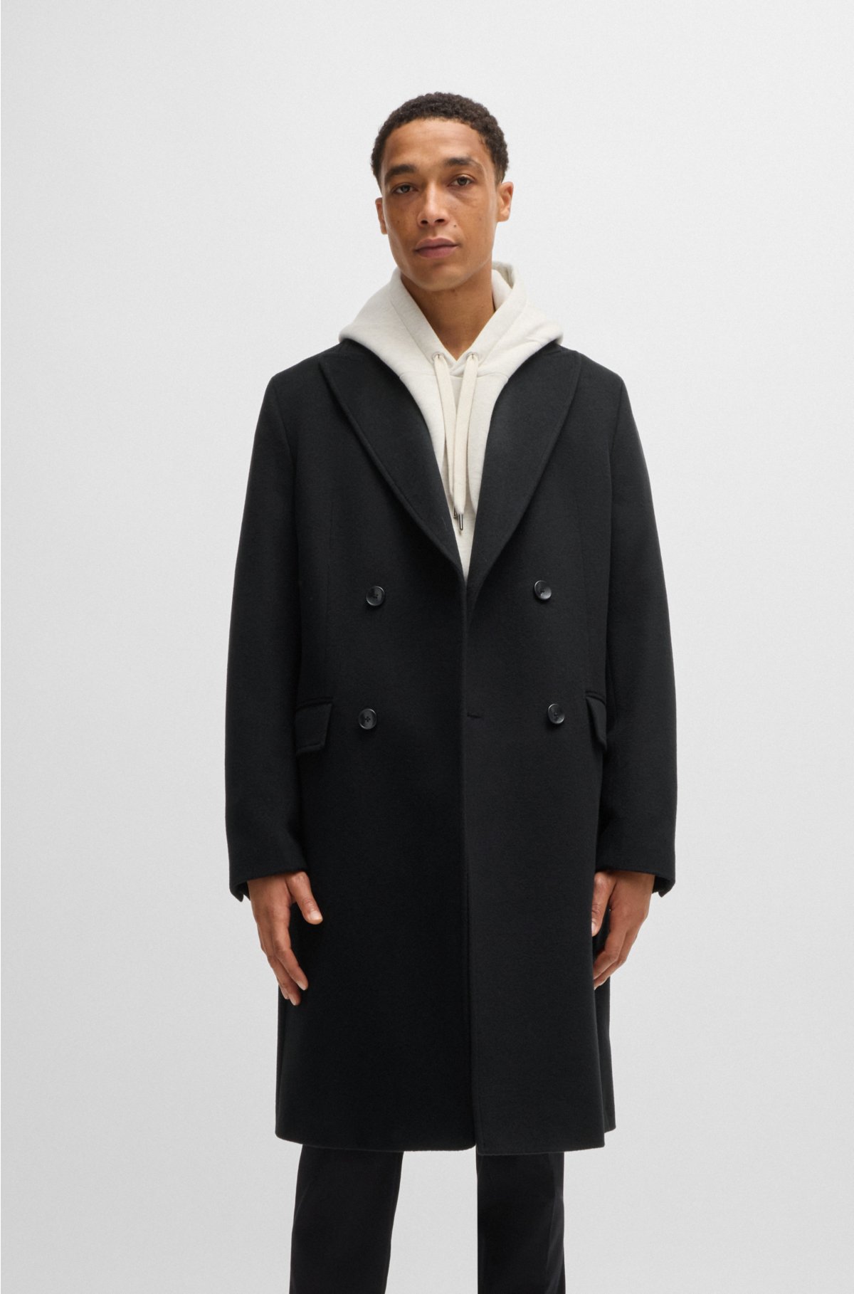 BOSS - Double-breasted coat in wool and cashmere