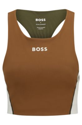 Hugo Boss Boss X Alica Schmidt Logo Sports Bra With Color-blocking In ...