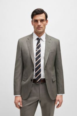 BOSS Slimfit suit in micropatterned stretch wool