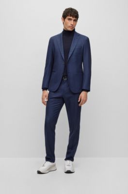 BOSS single-breasted slim-fit suit - Blue