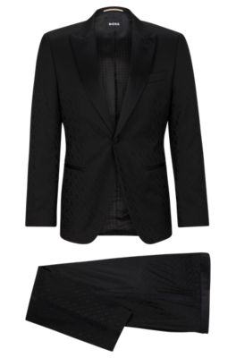 Hugo Boss Men's Slim-fit Tuxedo In Italian Virgin Wool And Mohair In Black