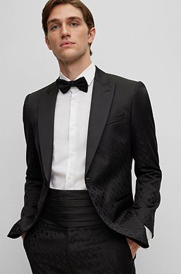 BOSS - Slim-fit tuxedo in a virgin-wool blend