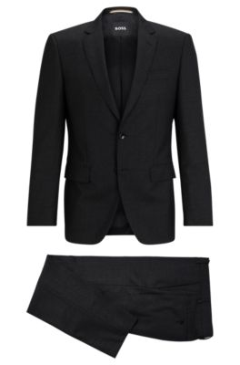 Hugo Boss Slim-fit Suit In Virgin Wool With Signature Lining In Black