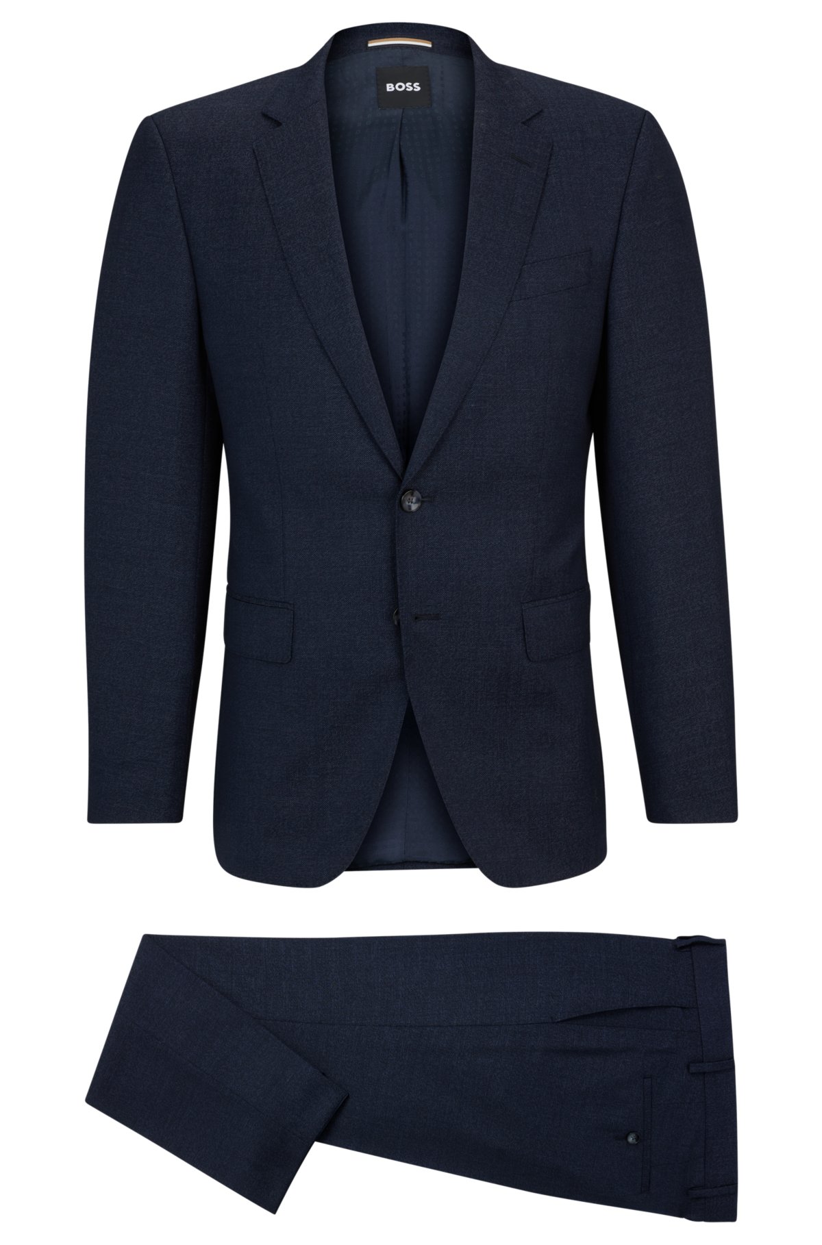 Slim-fit suit in virgin wool with signature lining, Light Blue