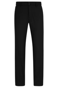 Pantalon Slim Fit en tissu stretch performant à micro motif, Noir